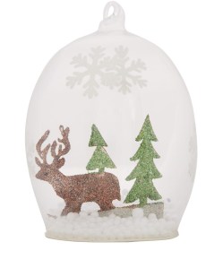 Liberty Glitter Cut-Out Deer Glass Bauble £3.95