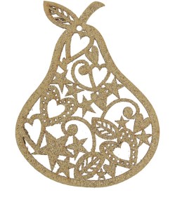 Liberty Gold Glitter Cut-Out Pear Decoration £2.95