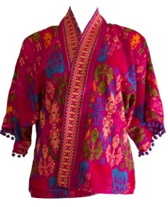 RR912 KIMONO JACKET MINI TIMOR IKAT HOT PINK (2)